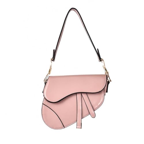 RomanticDesign Damen-Umhängetasche, trendig, einfarbig, PU-Leder, Unterarm-Handtasche, Crossbody-Tasche, rose von RomanticDesign