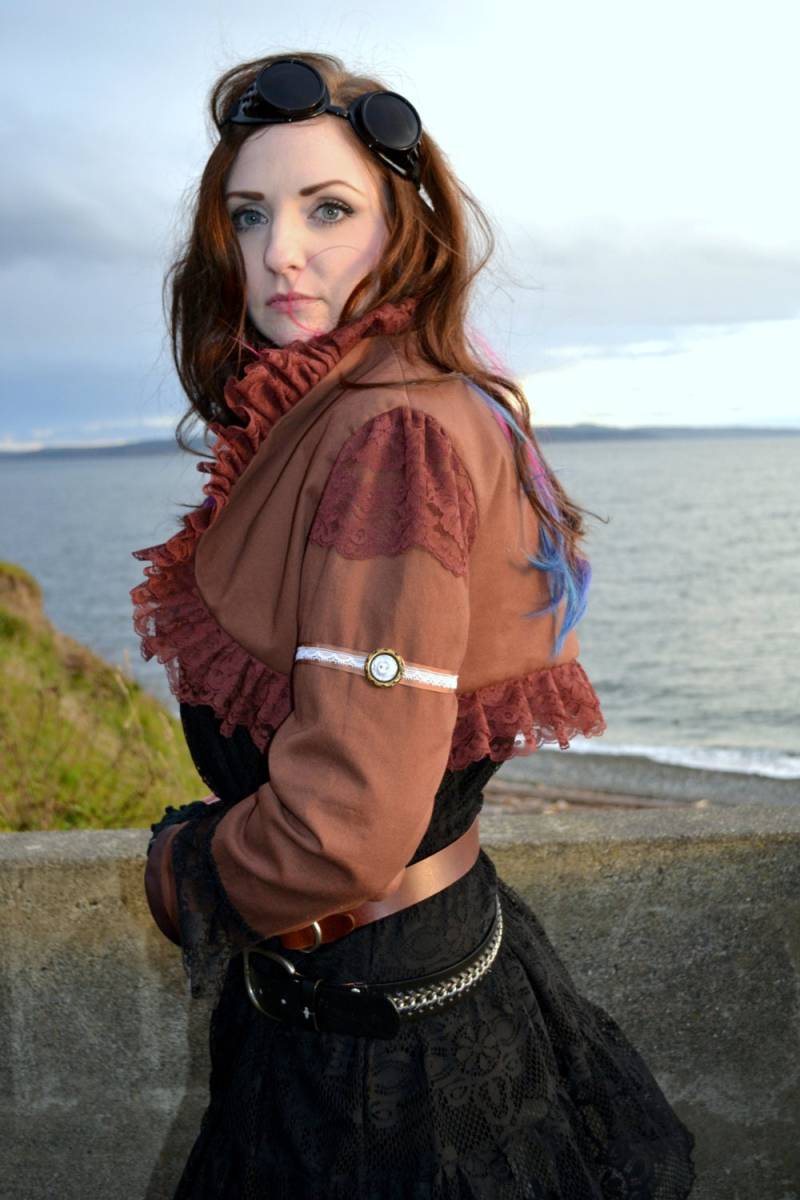 Braun Esteampunk Bolero Baumwolle Und Spitze Frauen Med Groß von RomanyRapture