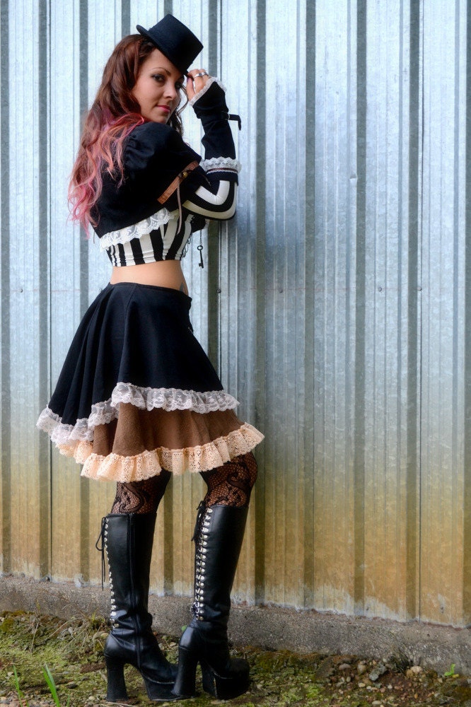 steampunk Outfit, 3-Teilig, Rock, Shrug Und Ärmel von RomanyRapture