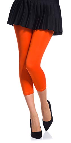 Romartex Damen Mikrofaser Capri Leggings 60 DEN, M/L, orange von Romartex