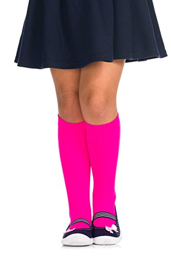 Romartex Mädchen 40 DEN Kniestrümpfe Knielang Socken, neonrosa von Romartex