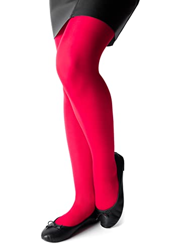 Romartex Microfaser 70 DEN Kinder Strumpfhose für Mädchen, 104-110 cm, rot von Romartex