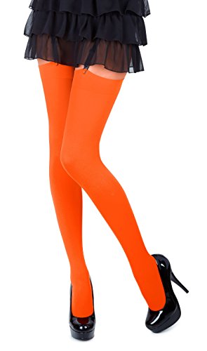 Romartex Mikrofaser 40 DEN Strapsstrümpfe in vielen Farben und Größen, S, orange von Romartex