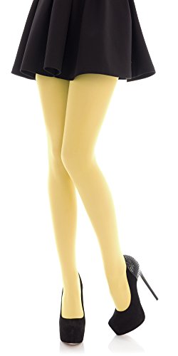 Romartex blickdichte Microfaser Strumpfhose 100 DEN, M, zitronengelb von Romartex