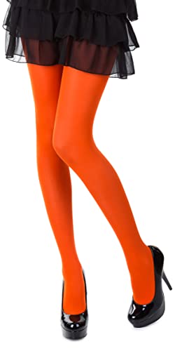 Romartex bunte Microfaser Strumpfhose 40 DEN in 37 Farben und 5 Großen, L, orange von Romartex