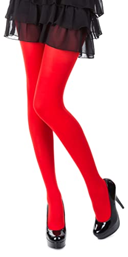 Romartex bunte Microfaser Strumpfhose 40 DEN in 37 Farben und 5 Großen, L, rot von Romartex