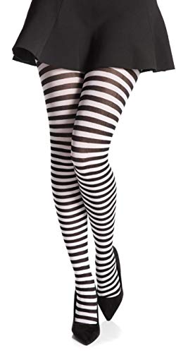 Romartex bunte Strumpfhose mit Streifen, L, weiß von Romartex