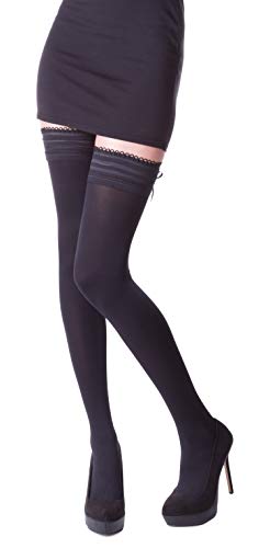 Romartex verlockend geschnürte Strümpfe mit Band, 80 DEN, S, schwarz von Romartex