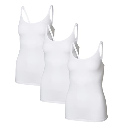 Romberg Damen Spaghetti-Top, 3er Pack (weiß, L) von Romberg