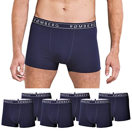 Romberg Herren Boxershorts, 6er Pack (Navy mit Schriftzug, L) von Romberg