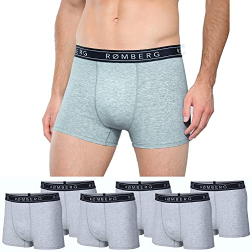 Romberg Herren Boxershorts, 6er Pack (Grau mit Schriftzug, XL) von Romberg