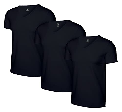 Romberg Herren Unterziehshirt 3er Pack (schwarz V-Ausschnitt, 3XL) von Romberg