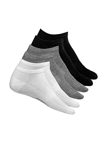 Romberg Unisex No Show Sneaker Socken, 6er Pack (weiß, schwarz, grau, 35-38) von Romberg