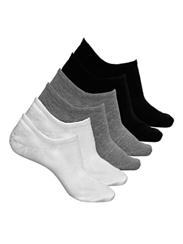 Romberg Unisex Sneaker Socken mit Silikon Pad, 6er Pack (schwarz, weiß, grau, 35-38) von Romberg