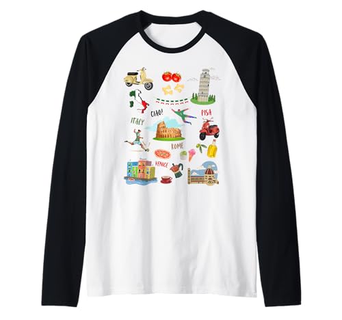 Kinder Italien Souvenir Rom Venedig Pisa Fußball Kleinkinder Jungen Raglan von Rome Italy youth European Cities Souvenir Girls