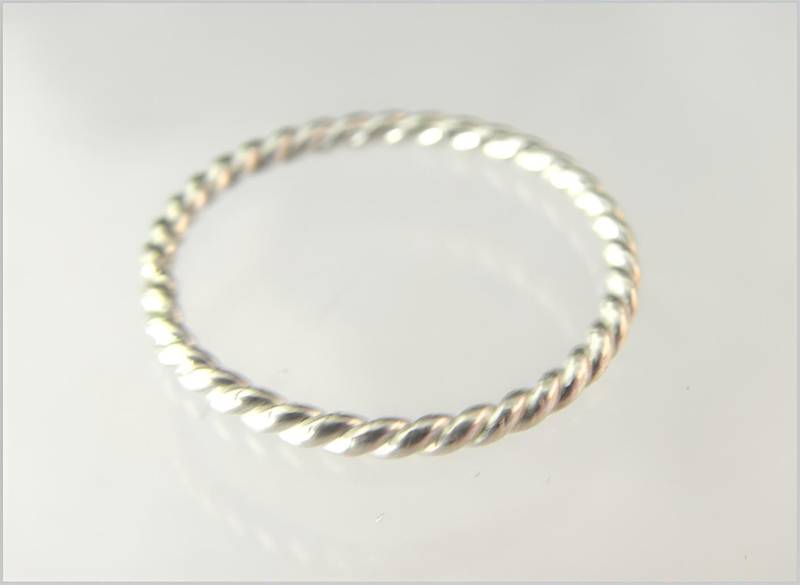 Ring Silber Gold Stapelring Vorsteckring Kordeloptik Damenring Fingerring Zusteckring Sterling Goldfill - Art-Nr. 122 von RomeoUndJuliaGermany