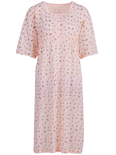 Romesa Damen Nachthemd Kurzarm Große Größen Schlafshirt, Größe:5XL, Farbe:Apricot von Romesa