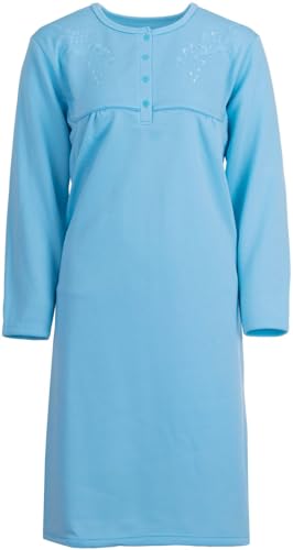 Romesa Thermo Damen Nachthemd Langarm angeraut Herbst Winter Größe M-XXL, Größe:XL, Farbe:Mint von Romesa