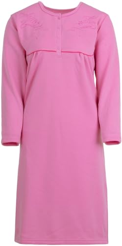 Romesa Thermo Damen Nachthemd Langarm angeraut Herbst Winter (Pink, L) von Romesa