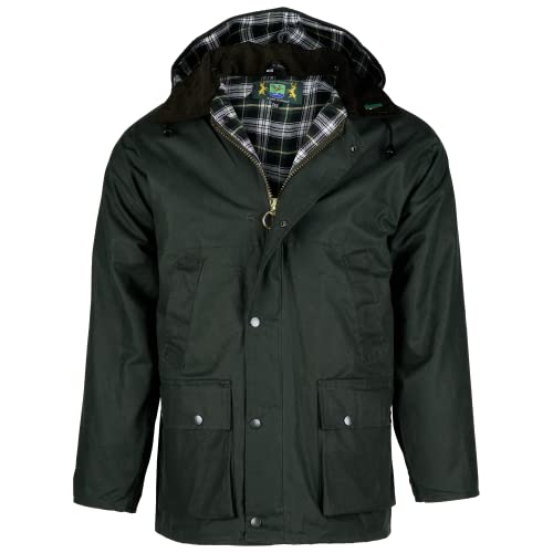 Romneys Gefütterte Englische Wachsjacke Country – Winterjacke für Damen & Herren | Warm wattiert, wind- & wasserdicht | Robuste Outdoor- und Regenjacke mit Kapuze von Romneys
