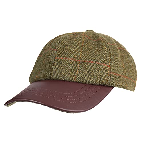 Romneys Tweed-Cap mit Lederschirm von Romneys