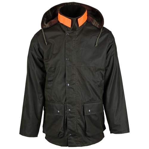 Romneys Wachjacke New England Jager | Gerade geschnitten | Regenjacke | Farbe: Oliv, S von Romneys