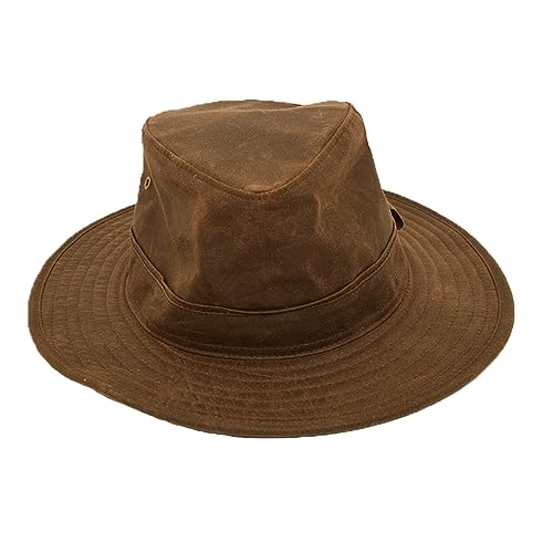 Wachshut Landlord | Regenhut mit breiter Krempe | Wasserdicht Dank gewachster Baumwolle (as3, Numeric, Numeric_58, Beige) von Romneys