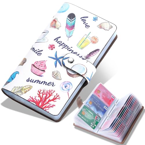 RFID Kreditkartenetui, Visitenkartenorganizer aus Leder mit 96 Kartenfächern, Kreditkartenetui für die Verwaltung Ihrer verschiedenen Karten und wichtigen Dokumente, um Verlust oder Beschädigung zu von Romozi