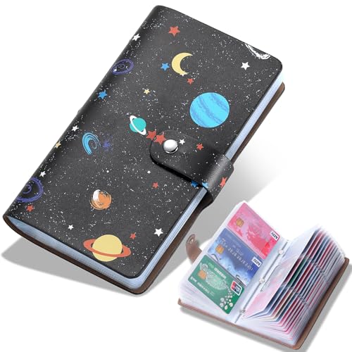 Romozi RFID Kreditkartenetui, Visitenkartenorganizer aus Leder mit 96 Kartenfächern, Kreditkartenetui für die Verwaltung Ihrer verschiedenen Karten und wichtigen Dokumente, um Verlust oder von Romozi