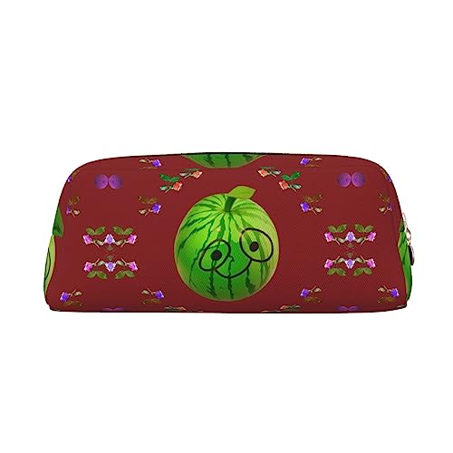 Romuka Big Eye Wassermelone Exquisite Leder Federmäppchen - Modische Kleine Tasche Multifunktionale Schreibwaren Tasche Metall Reißverschluss Dreidimensionale Federmäppchen, gold, Einheitsgröße, von Romuka