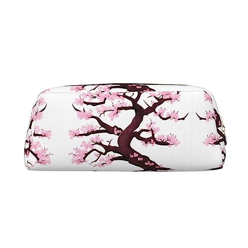 Romuka Cherry Blossoms Tree Exquisite Leder Federmäppchen - Modische Kleine Tasche Multifunktionale Schreibwaren Tasche Metall Reißverschluss Dreidimensionale Federmäppchen, gold, Einheitsgröße, von Romuka