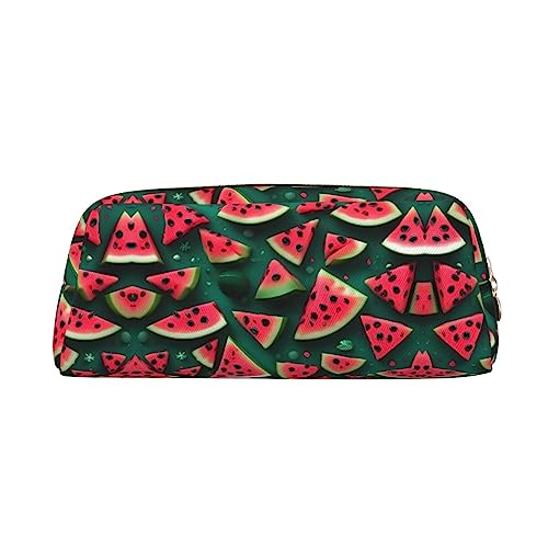 Romuka Dream Watermelon Exquisite Leder Federmäppchen - Modische Kleine Tasche Multifunktionale Schreibwaren Tasche Metall Reißverschluss Dreidimensionale Federmäppchen, gold, Einheitsgröße, von Romuka