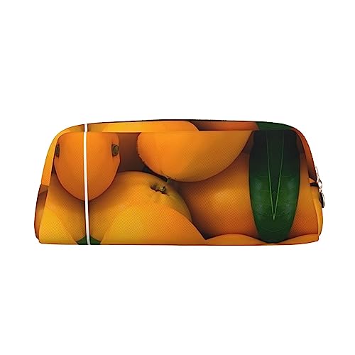 Romuka Fresh Mangoes Exquisite Leder Federmäppchen - Modische Kleine Tasche Multifunktionale Schreibwaren Tasche Metall Reißverschluss Dreidimensionale Federmäppchen, gold, Einheitsgröße, von Romuka