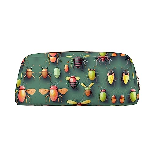 Romuka Insect Atlas Exquisite Leder Federmäppchen - Modische Kleine Tasche Multifunktionale Schreibwaren Tasche Metall Reißverschluss Dreidimensionale Federmäppchen, gold, Einheitsgröße, von Romuka