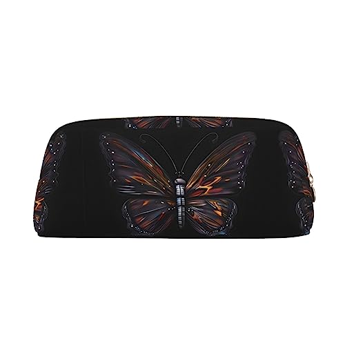 Romuka Mystery Butterfly Exquisite Leder Federmäppchen - Modische Kleine Tasche Multifunktionale Schreibwaren Tasche Metall Reißverschluss Dreidimensionale Federmäppchen, gold, Einheitsgröße, von Romuka