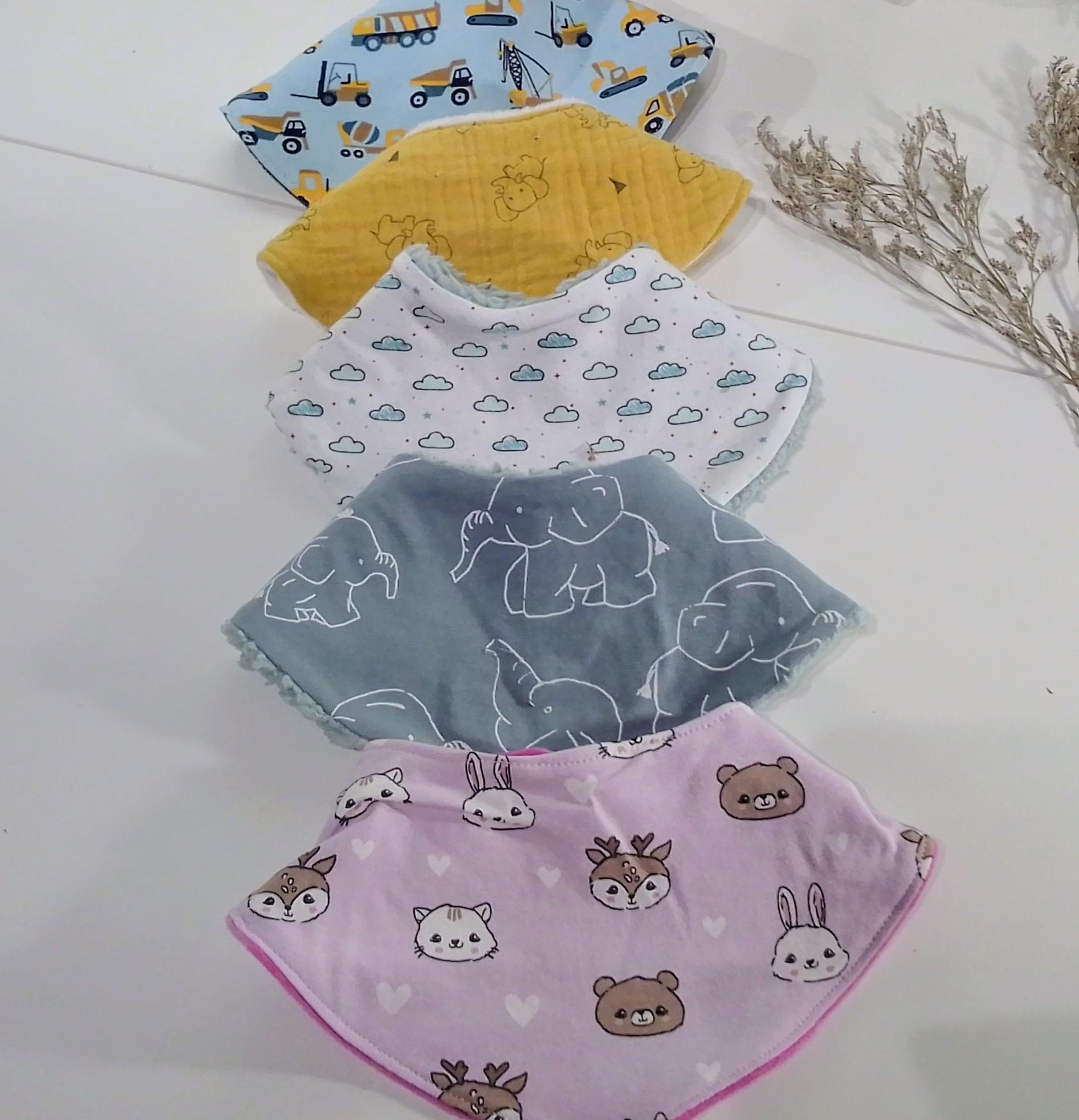 Halstuch Fleece Baby Schal Dreieckstuch Winter Handmade Bis 2 Jahre von RomySchneidert59