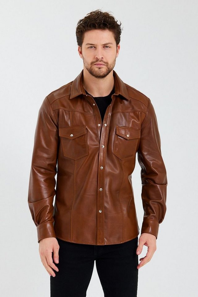 Ron Tomson Lederjacke mit Druckknopfverschluss von Ron Tomson