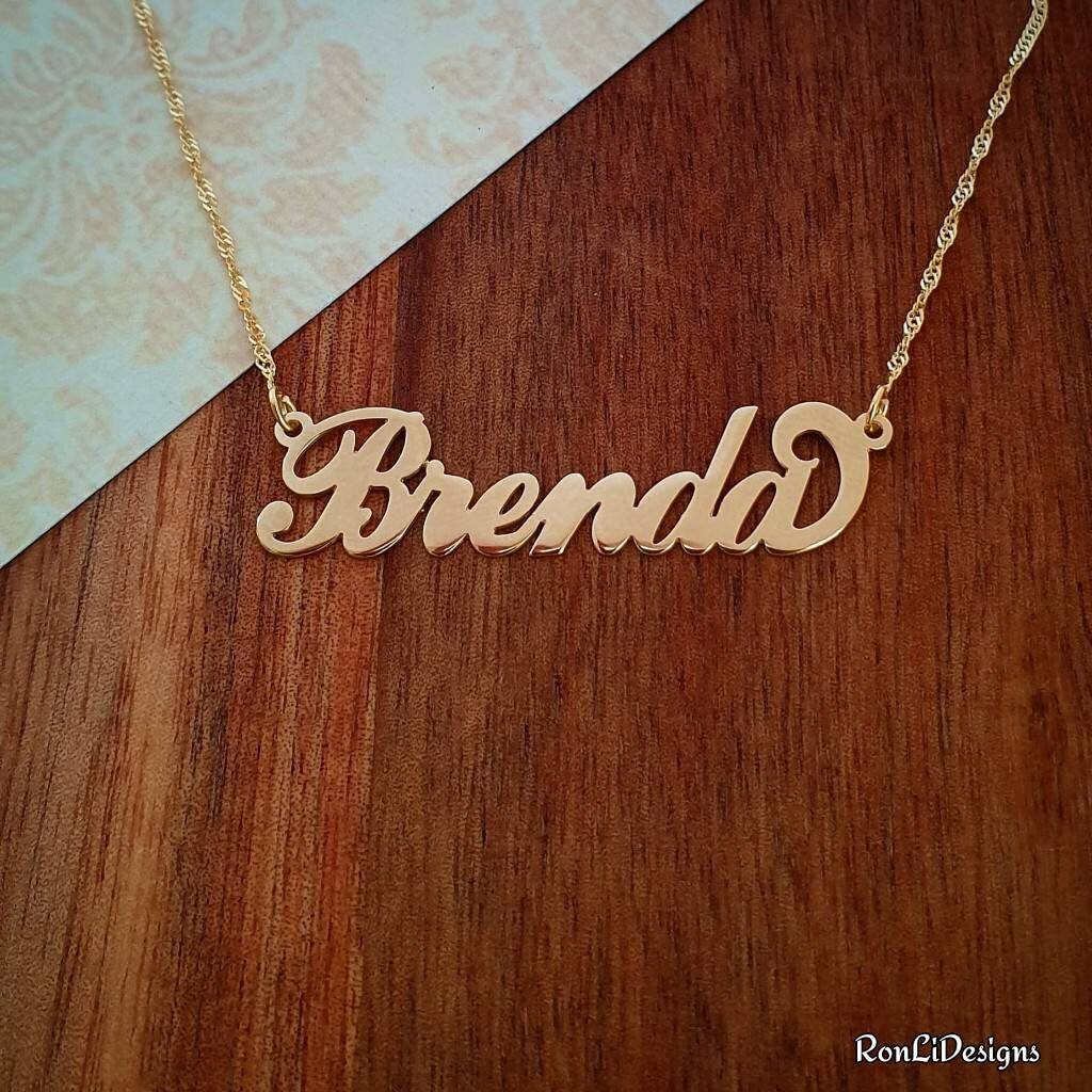 Personalisierte Echtgold Kette Brenda Style von RonLiDesigns