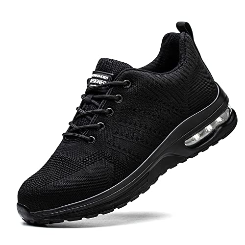 Rona Shoes Sicherheitsschuhe Arbeitsschuhe Stahlkappenschuhe Leichte Bequeme Sportliche Arbeitsschutzschuhe Herren Damen Delta Black EU 43 von Rona Shoes