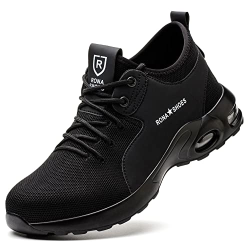 Rona Shoes Sicherheitsschuhe Arbeitsschuhe Stahlkappenschuhe Leichte Bequeme Sportliche Arbeitsschutzschuhe Herren Damen Sigma Black EU 43 von Rona Shoes