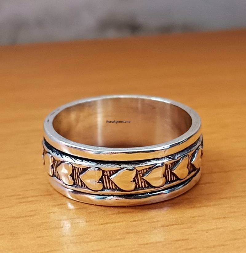 Spinner Ring, Sterling Silber Fidget Spinning Meditation Bandring, Boho Ringe von Ronakgemstone