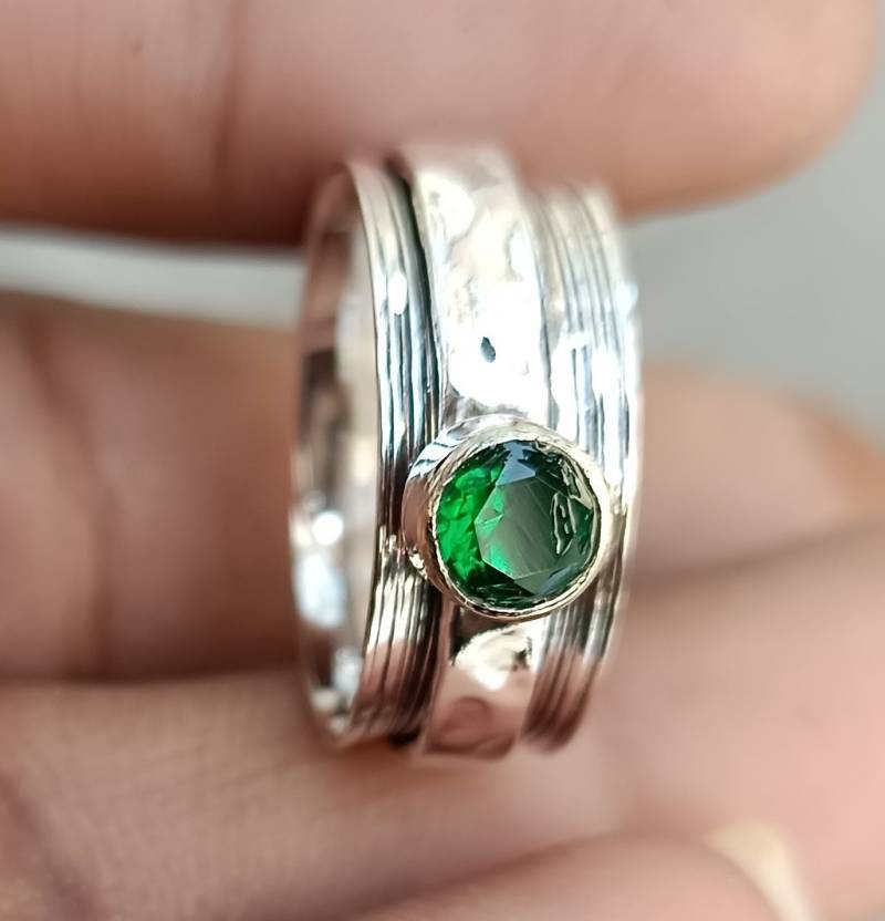 Spinner Ring, Sterling Silber Fidget Spinning Meditation Bandring, Boho Ringe von Ronakgemstone