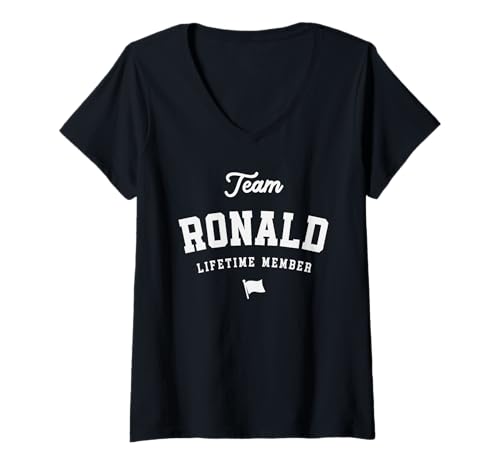 Damen Team Ronald Lifetime Member Lustiger Name Ronald T-Shirt mit V-Ausschnitt Damen Team Ronald Lifetime Member Lustiger Name Ronald T-Shirt mit V-Ausschnitt von Ronald Personalized Name Apparel Cld.