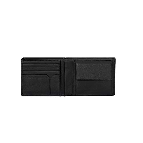 RoncatoCiak Omega Horizontale Geldbörse mit Münzfach, 4 c/c 12,5 x 9 x 1,5 Leder/Leder (schwarz), Schwarz von RoncatoCiak