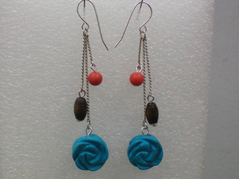 Ohrringe Blaue Rose Baumeln Ohrringe Blaue Rose Baumeln von Rondinelli