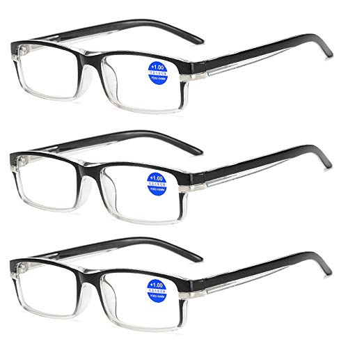 3er-Pack Blaulicht-Schutzbrille Computer-Lesebrille Spring Hinge Readers für Frauen Männer von Rongchy