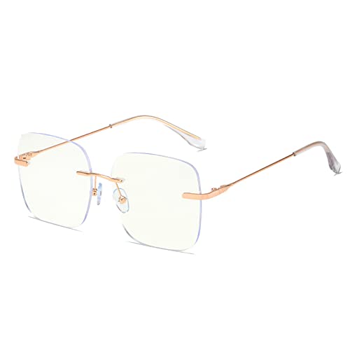 Rongchy Fashion Randless Blue Light Blocking Glasses for Men Women TV Phone Computer Gaming Eyeglasses (Gold) von Rongchy