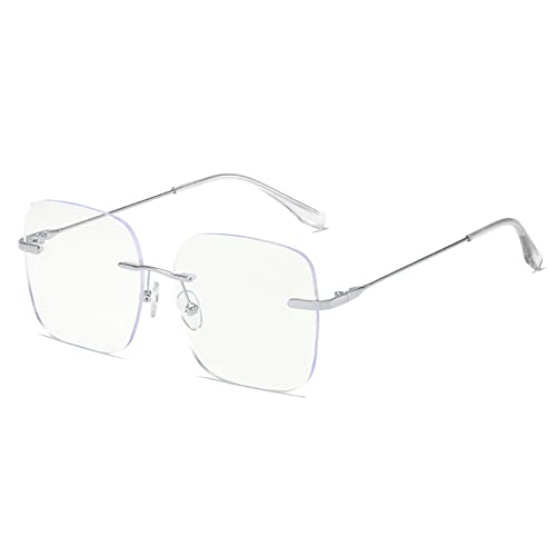 Rongchy Fashion Randless Blue Light Blocking Glasses for Men Women TV Phone Computer Gaming Eyeglasses (silber) von Rongchy