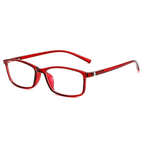Rongchy Kurzsichtige Brille Gutes Preis-Leistungs-Verhältnis Stilvolle Distanzbrillen Männer und Frauen Kurzsichtige Myopiebrillen Rot -3,00 Stärke ** Dies sind keine Lesebrillen ** von Rongchy