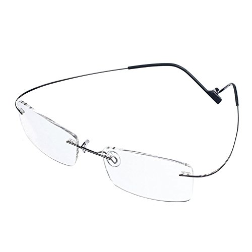 Rongchy Superleichte Titan-Arbeitsbrille für Kurzsichtige, Nahsichtbrille, Stärken -0,5 bis -6,00, für Damen und Herren, modische randlose Brille bei Kurzsichtigkeit von Rongchy